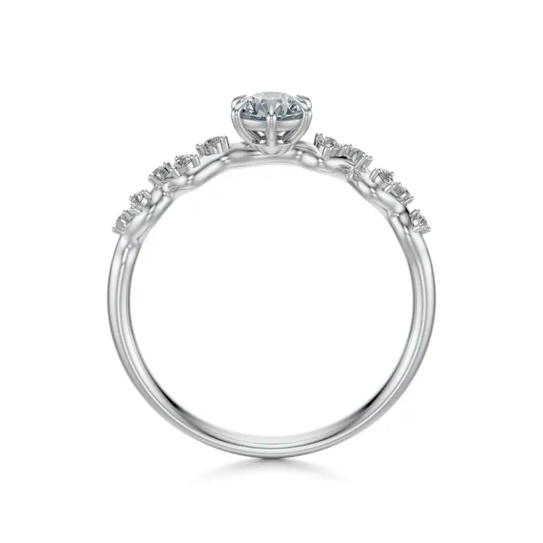 Pierścionek białe złoto z diamentami